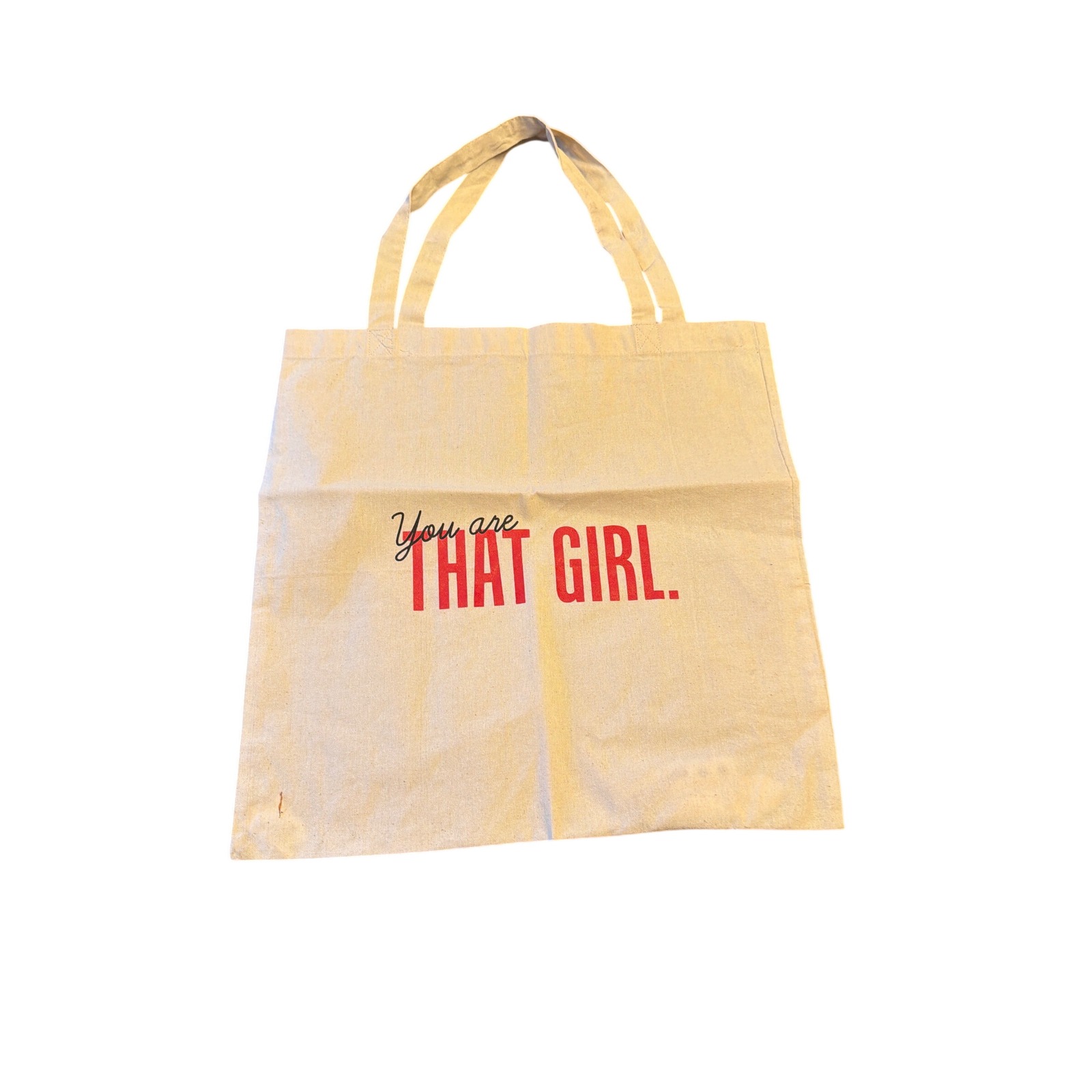 Tote Bag Cream You Are That Girl Graphic Canvas Reusable Shopper Large